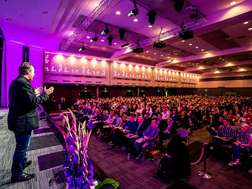 International summit audience and stage